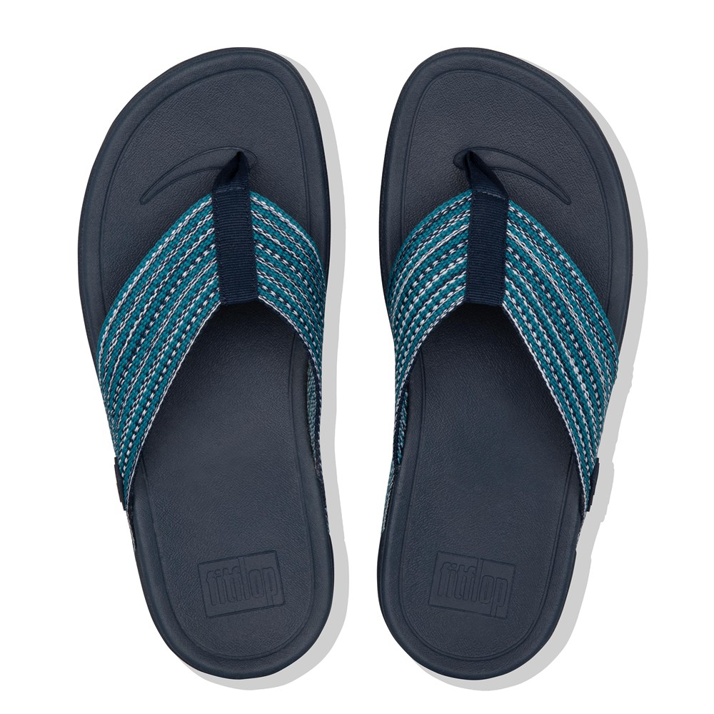 Fitflop Womens Sandals Blue - Surfa Toe-post - 81DULZFBA